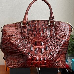 Brahmin rich brown Melbourne Pecan purse and matching wallet